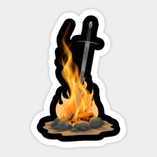 Bonfire with sword Sticker